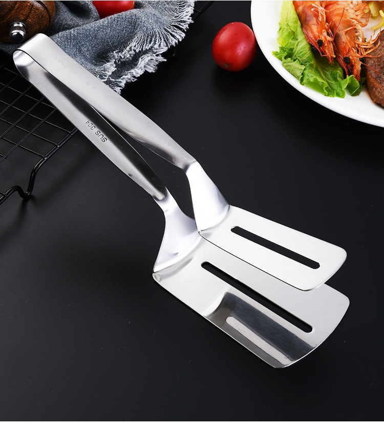 Kẹp gắp đồ ăn bằng inox - Kẹp thực phẩm chiên xẻng nướng - Kẹp gắp đồ nóng như bít tết, cá rán, thịt nướng