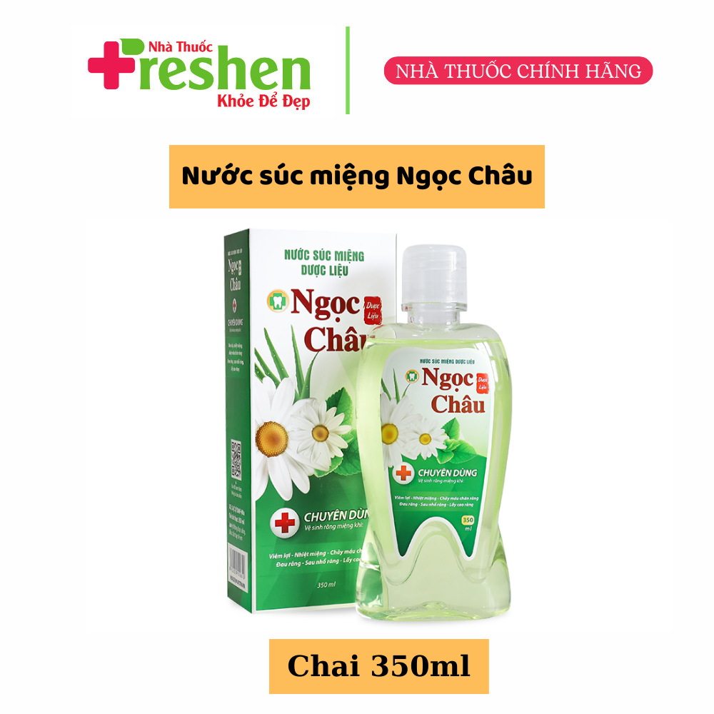 Nước súc miệng dược liệu ngọc châu của dược hoa linh - chuyên dùng khi bị viêm lợi, nhiệt miệng, chảy máu chân răng