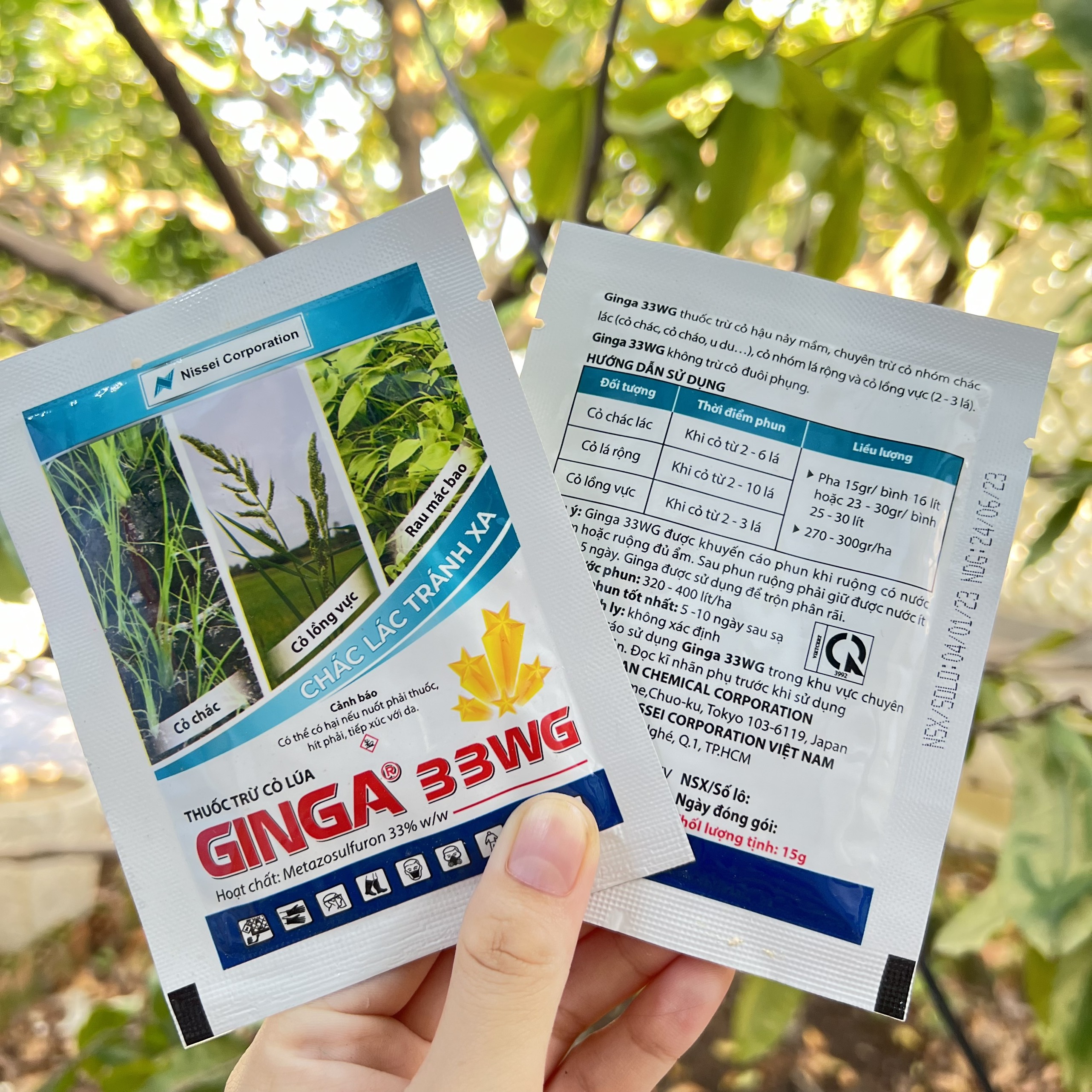 Thuốc trừ cỏ chác lác, lồng vực GINGA 33WG ( Gói 15gr) Cỏ chác lác, lồng vực
