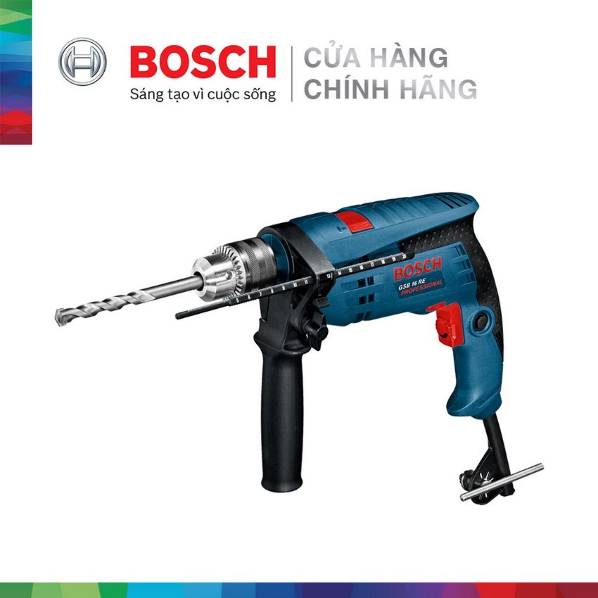 Máy khoan động lực Bosch GSB 16 RE (Hộp nhựa) + Quà tặng balo du lịch