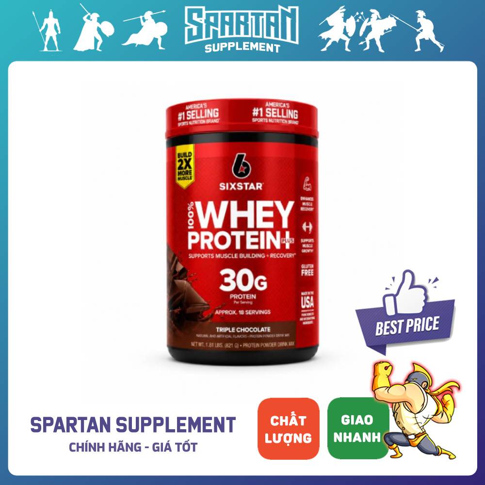 Bột uống tăng cơ Sixstar 100% Whey Protein Plus - Tăng cơ giảm mỡ và thay thế bữa ăn phụ ít calo cho người tập luyện