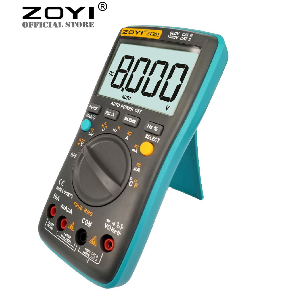Đồng hồ đo điện vạn năng zoyi zt-301 đo điện đa năng hiển thị kỹ thuật số đồng hồ đo von kế, đo tụ, điện áp, đo nhiệt độ, dòng ac/dc đa năng - hàng chính hãng bh 12 tháng