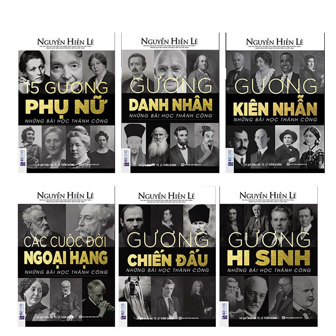 [HCM]Sách - Combo 6 Cuốn: 15 Gương Phụ Nữ + Gương Danh Nhân + Kiên Nhẫn + Các Cuộc Đời Ngoại Hạng + Gương Chiến Đấu + Hi Sinh
