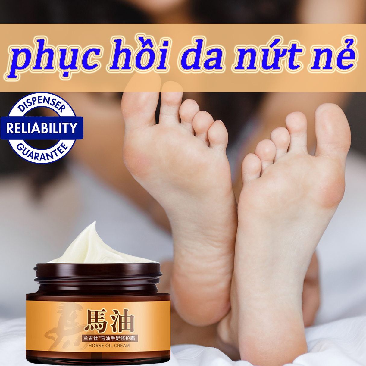 Kem dầu ngựa bôi nứt nẻ gót chân da tay hàng chính hãng Dưỡng và chăm sóc da bằng thảo mộc, dưỡng ẩm, chống nứt nẻ da tái phát nứt gót chân Kem dưỡng ẩm Da nứt nẻ