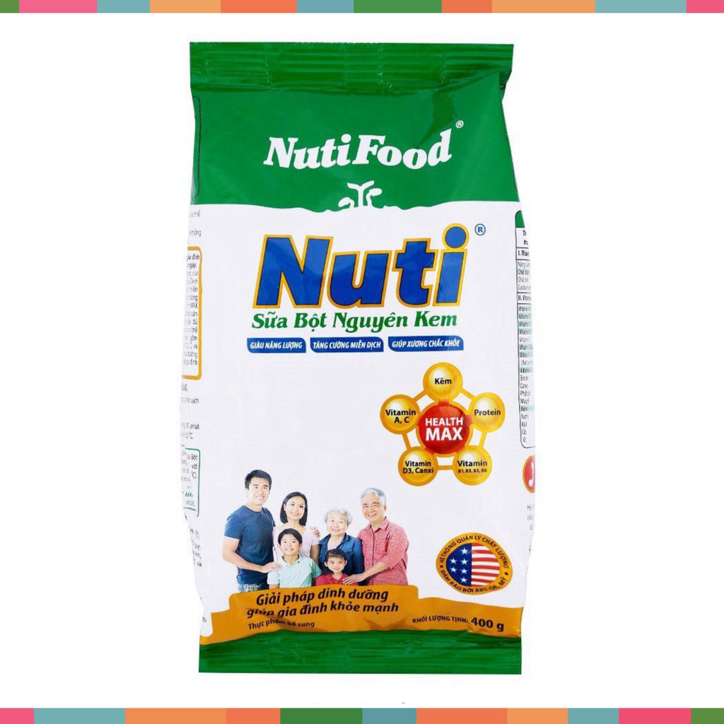 Sữa bột nuti nguyên kem gói 400g