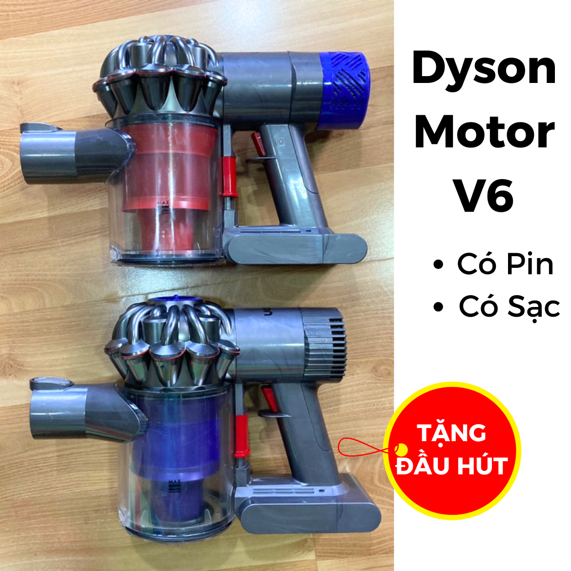 Thân máy máy hút bụi dyson V6 có sạc pin 2hand