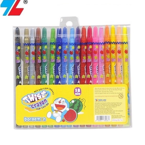 Bút sáp vặn thiên long colokit tcr-c04/do / tcr-c05/do 12/18 màu