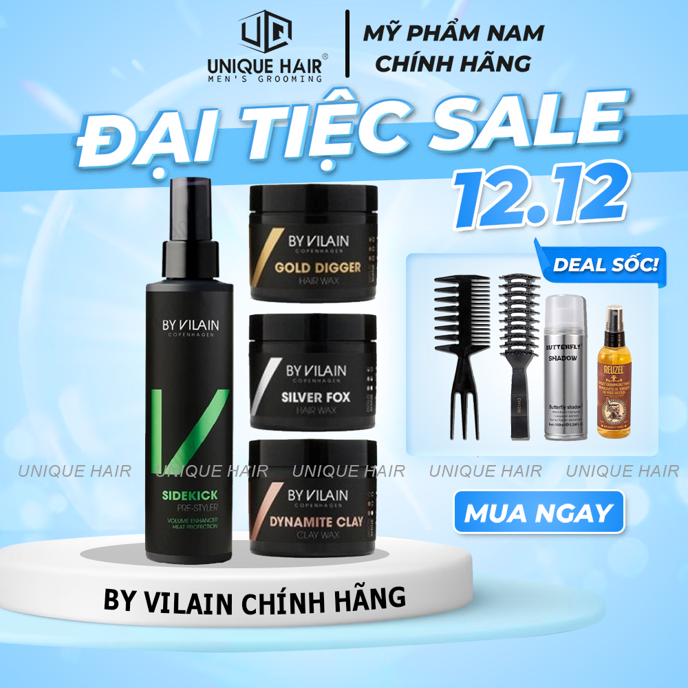 Sáp vuốt tóc nam by vilain gold digger , silver fox , dynamite clay 65gr - new 2024 + quà tặng