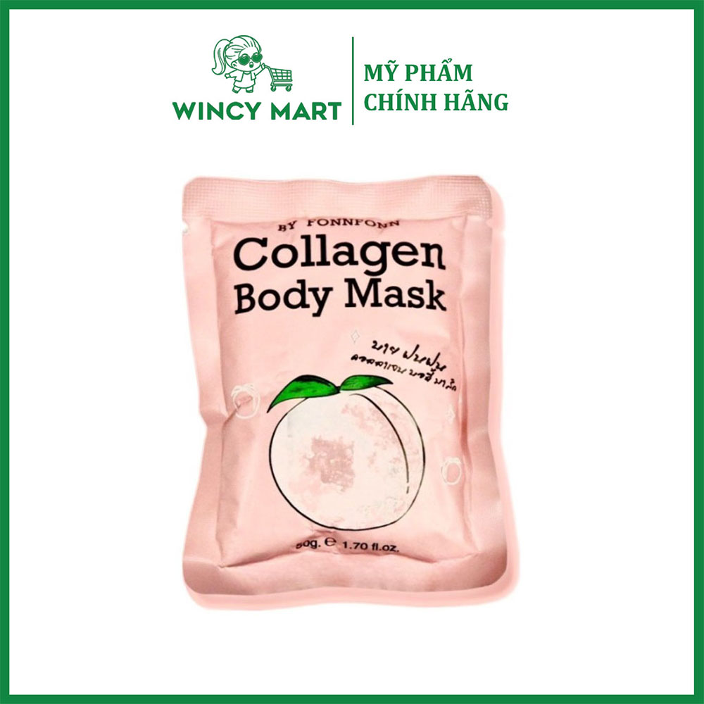 1 gói mặt nạ ủ tắm trắng da trái đào thái lan collagen body mask by fonn fonn thái lan 50gram