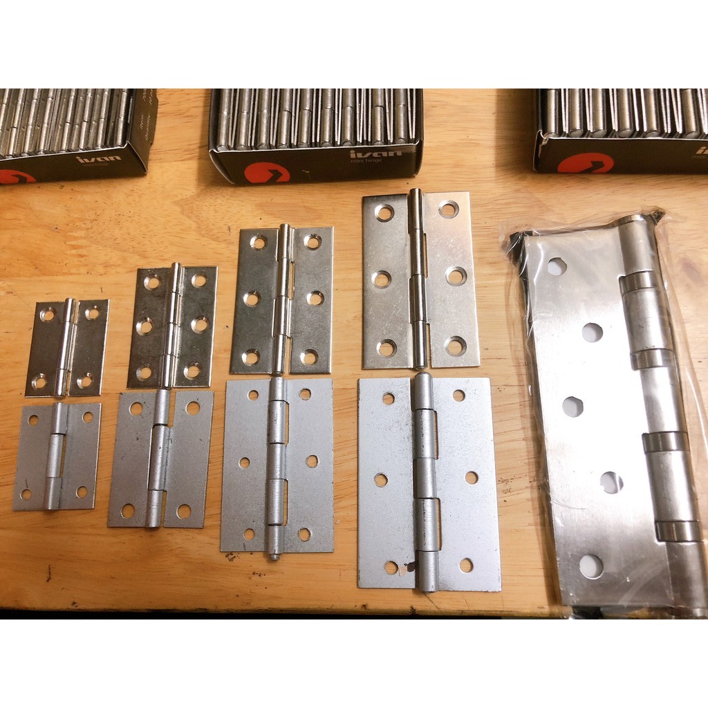 Bộ 4 bản  lề lá inox 38mm - 90mm, sắt 38mm - 102mm