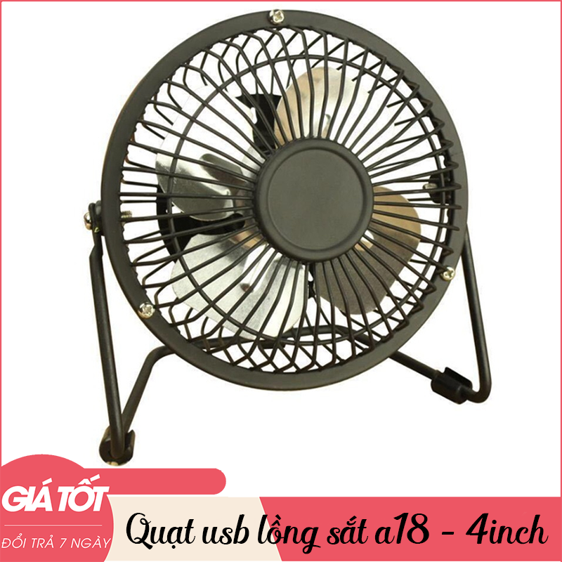 Quạt USB lồng sắt, Quạt mini để bàn A18 4 inch ổ cắm USB , Quạt USB lồng sắt mini nhỏ gọn, tiện lợi dễ dàng sử dụng