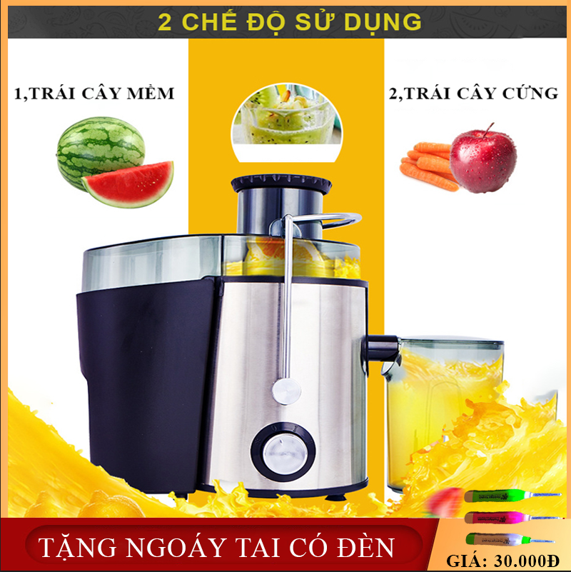 Máy ép hoa quả rau củ tốc độ chậm - Máy ép hoa quả công suất lớn giữ nguyên chất dinh dưỡng tách bã riêng biêt, an toàn tiện lợi- BẢO HÀNH 2 NĂM, LỖI ĐỔI MỚI 1-1 TRONG 7 NGÀY