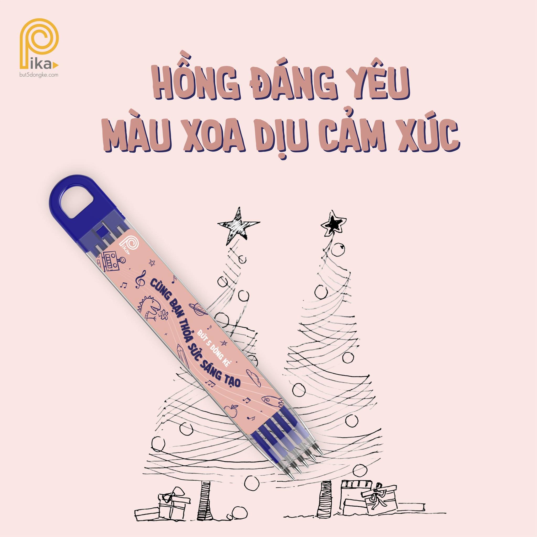 Bút 5 dòng kẻ pika - hồng