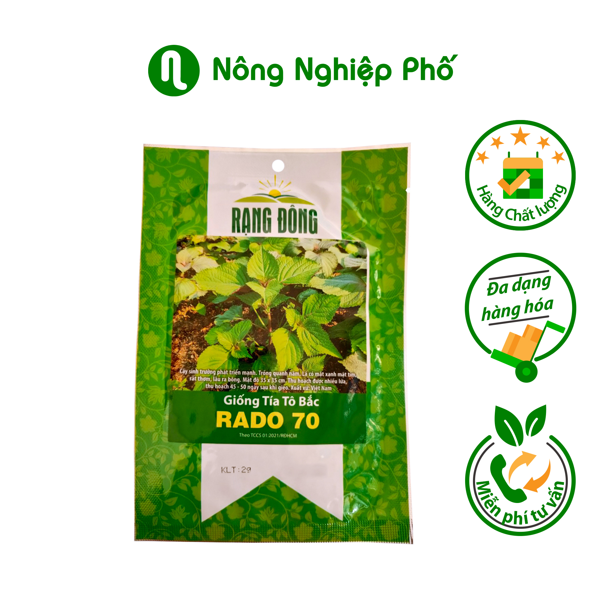 Hạt giống tía tô bắc rd 70 rạng đông - gói 2 gram - nông nghiệp phố