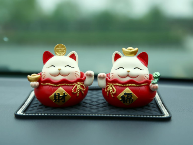 Sét mèo thần tài may mắn tài lộc trang trí taplo bàn làm việc