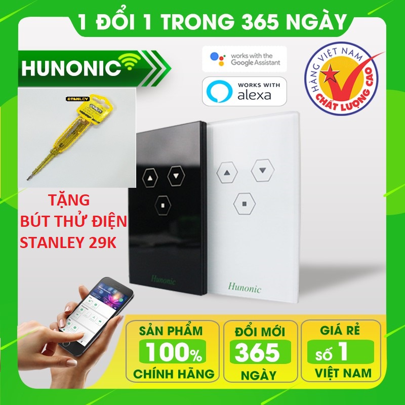 Công Tắc Cửa Cuốn Thông Minh Hunonic Door │Công tắc điều khiển cửa cuốn từ xa bằng điện thoại qua Wifi, Bluetooth