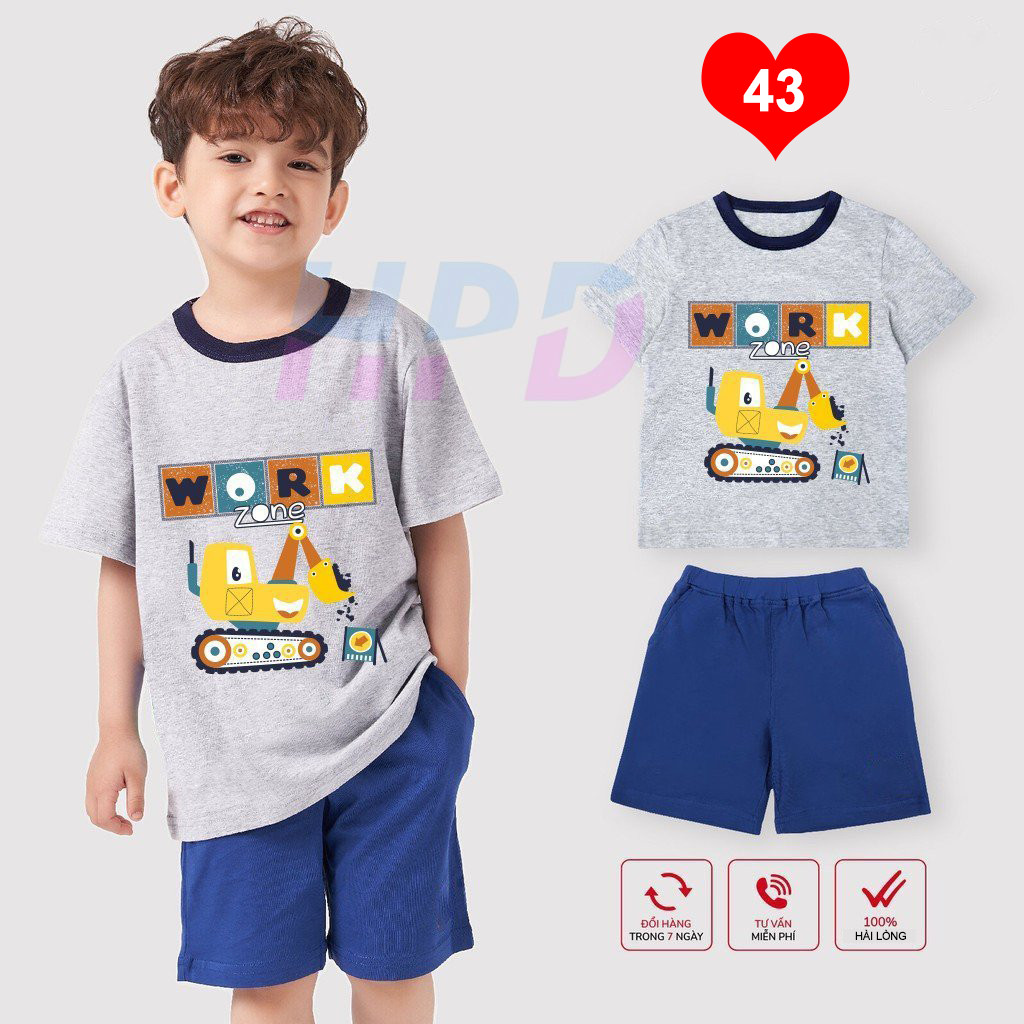 Đồ bộ cotton cho bé mẫu 43 xám