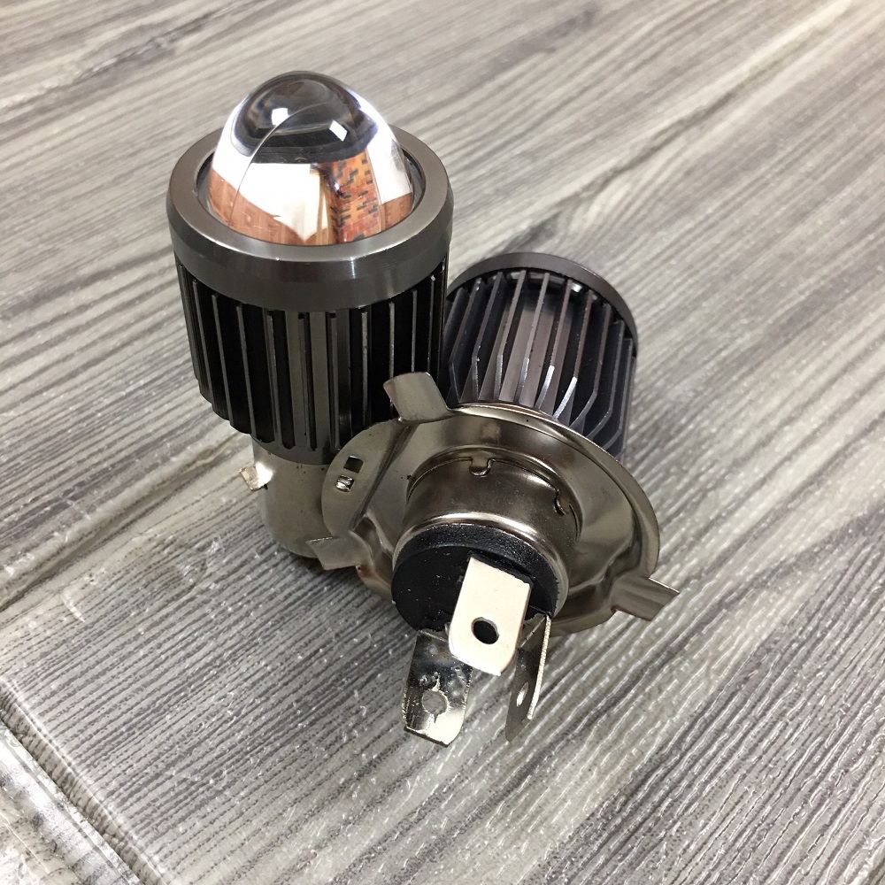 Đèn pha led xe máy bi cầu mini cos vàng pha trắng