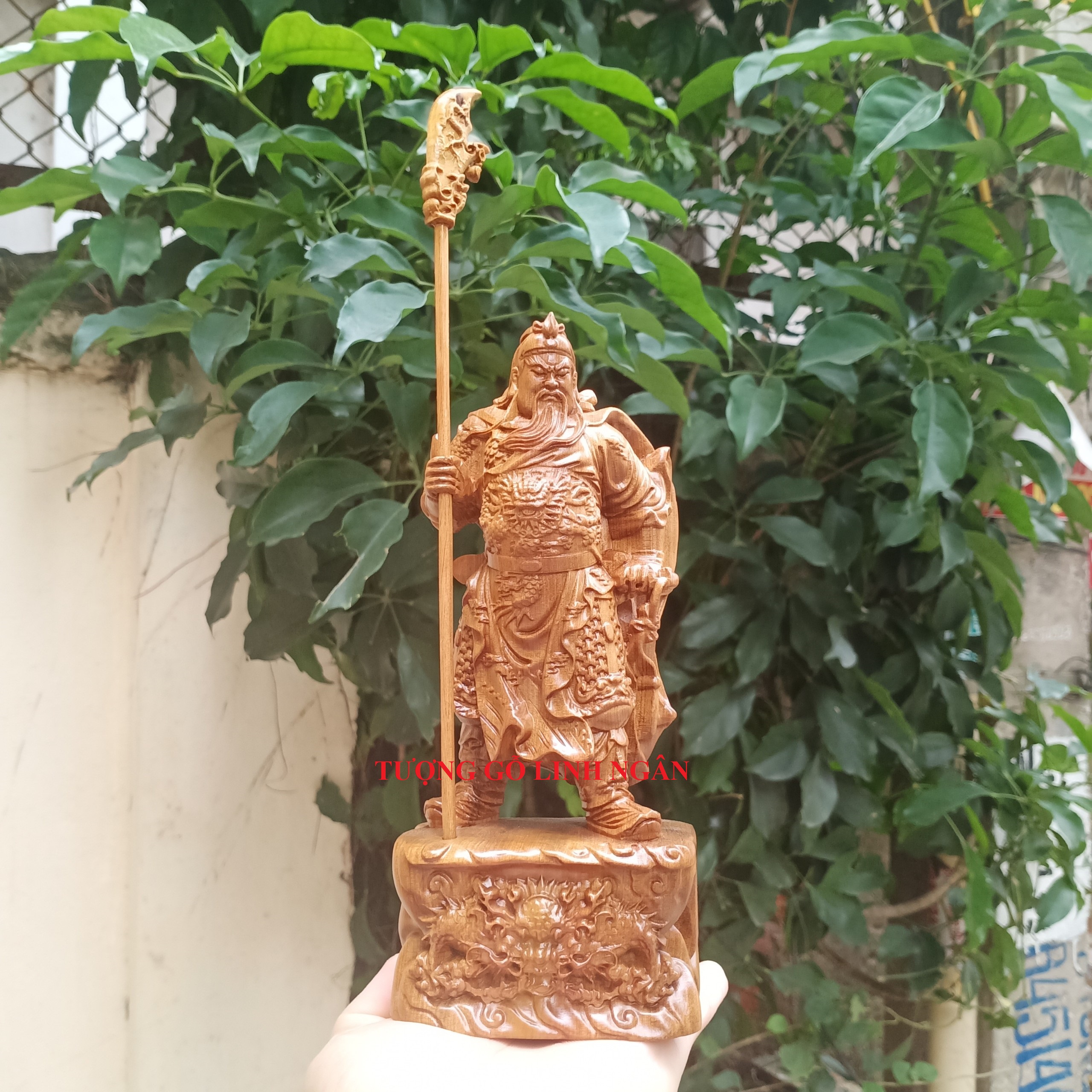 Tượng Quan Công - Tượng Quan vân trường gỗ bách xanh cao 20 cm