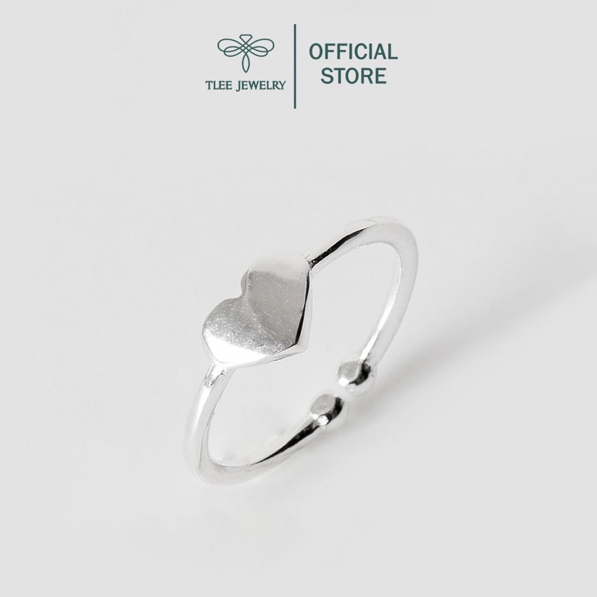 Nhẫn bạc nữ TLEE tim trơn freesize cá tính TleeJewelry A0233