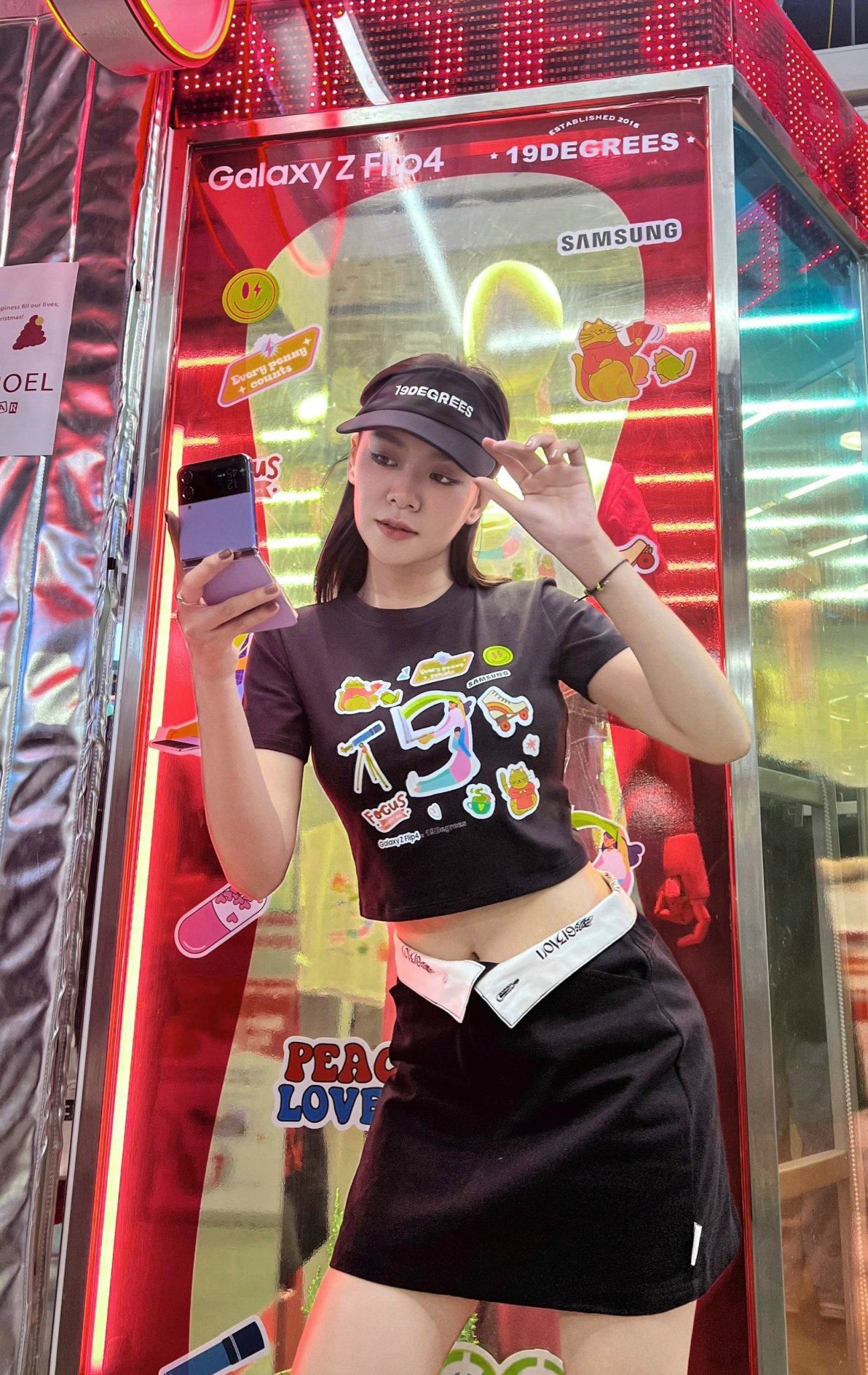 Chân váy phối in lưng