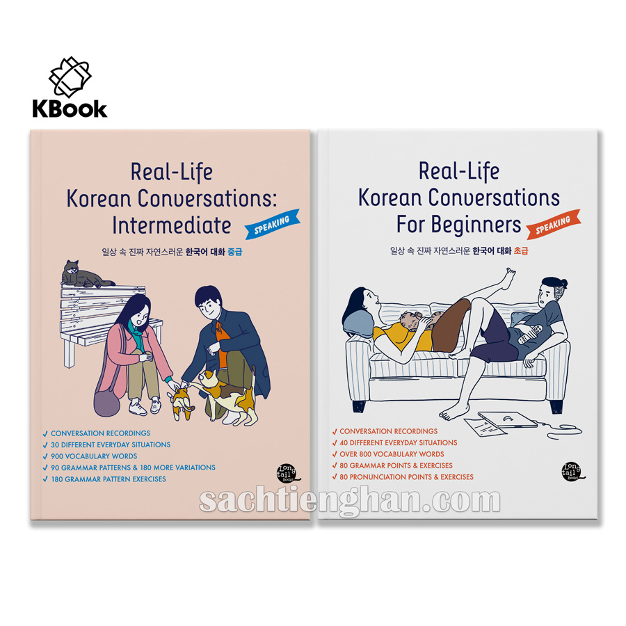 Combo Luyện nói Real life Korean Conversations Beginers + Intermediate