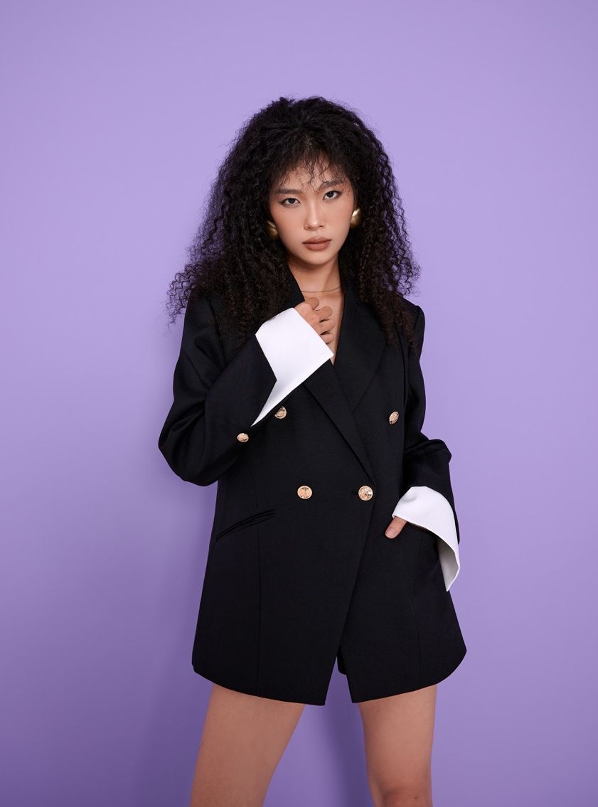 Áo blazer oversize thời thượng - esther studios sophia blazer - black