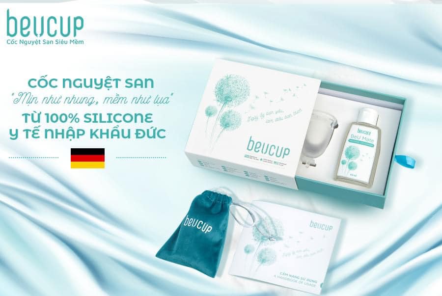 (Auth, Tặng Gel rửa, Viên tiệt trùng) Cốc nguyệt san BEUCUP siêu mềm, chống rò rỉ cao
