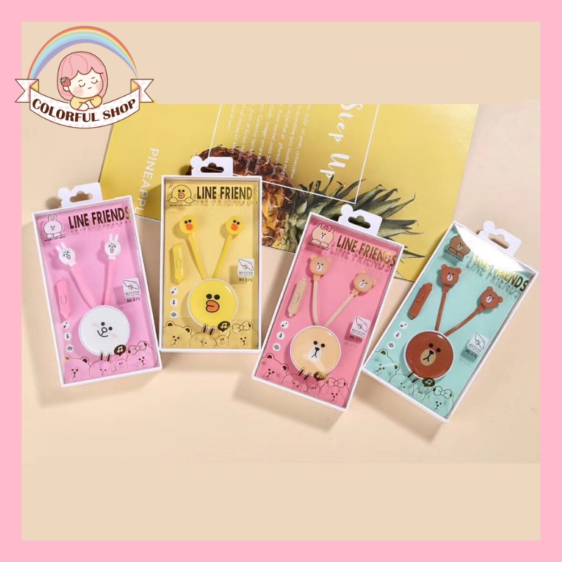 Tai nghe gấu brown thỏ cony vịt sally kn-209 tai nghe cute tai nghe dễ thương