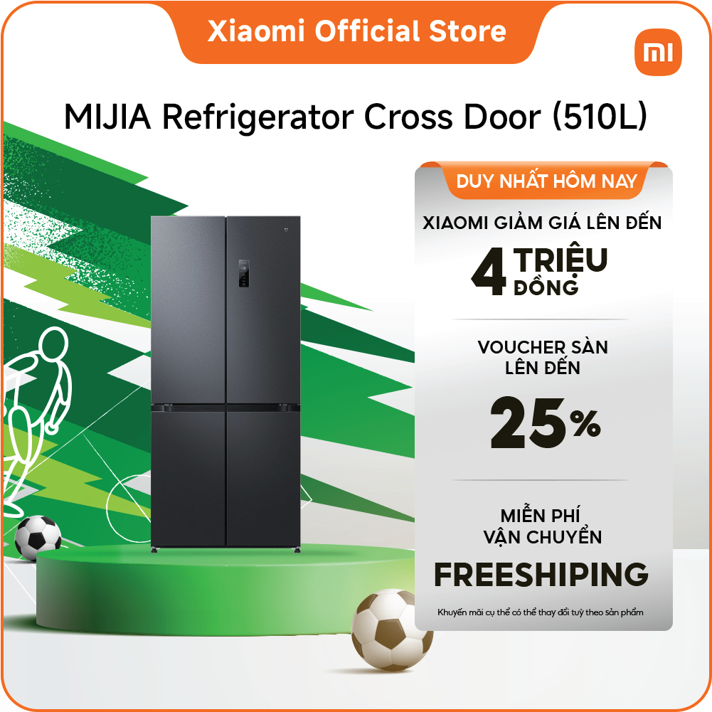 Tủ lạnh Xiaomi Mijia Bảo hành 2 năm | Mijia refrigerator Cross Door 510L | -1°C đến 5°C* vùng nhiệt độ có thể điều chỉnh | Ag+ Fresh công nghệ giúp hạn chế mùi và ức chế vi khuẩn* | Điều khiển thông minh qua ứng dụng Xiaomi Home |