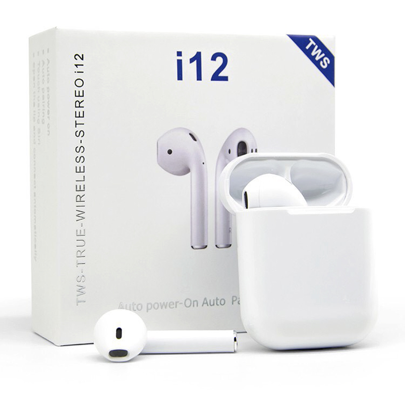Tai nghe Bluetooth I12 , không dây nhét tai kiêm pin xạc dự phòng