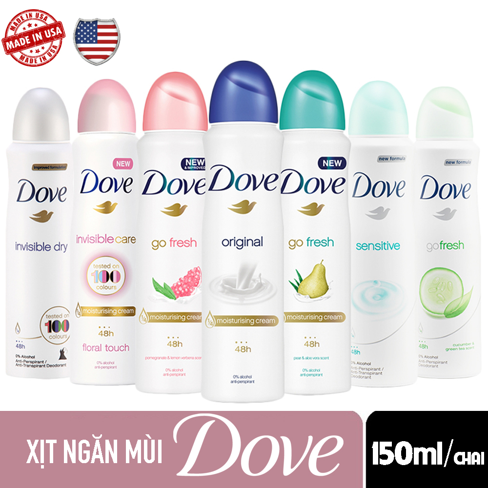 Xịt khử mùi dove - hàng mỹ 150ml