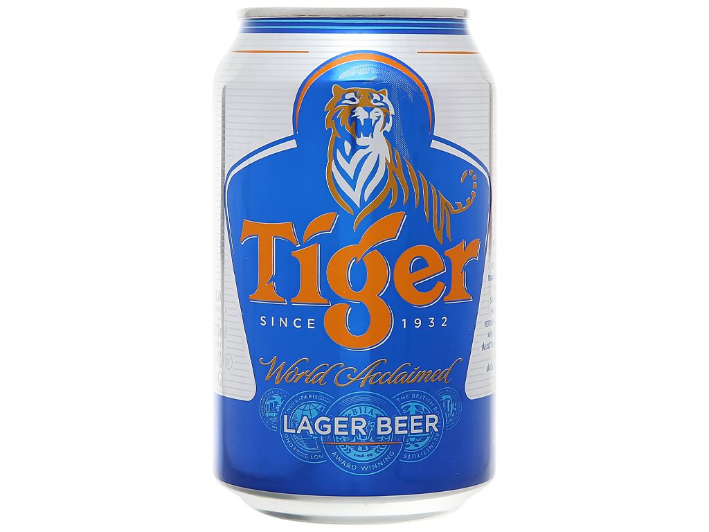 Thùng 24 lon bia TIGER lon màu xanh (tiger nâu) 330ml