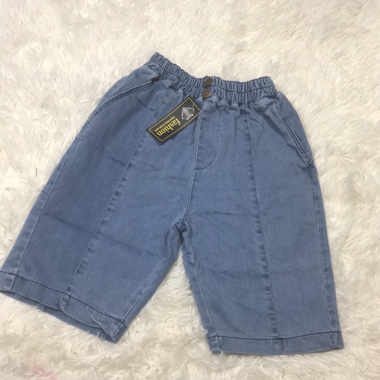 Quần jeans ngố lửng lưng thun co giãn mềm mịn có size 45-60kg