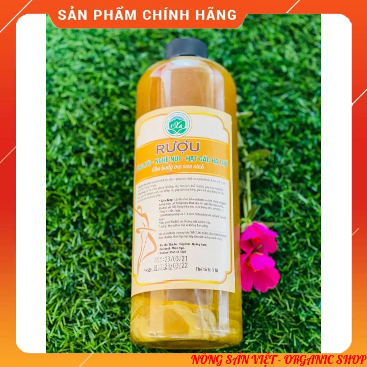 Rượu Gừng Nghệ Gấc Hạ Thổ Bhnong- [ Cốt Rượu gừng nghệ gấc sau sinh] Làm mờ thâm, tái tạo da body, da mặt cho mẹ sau sinh