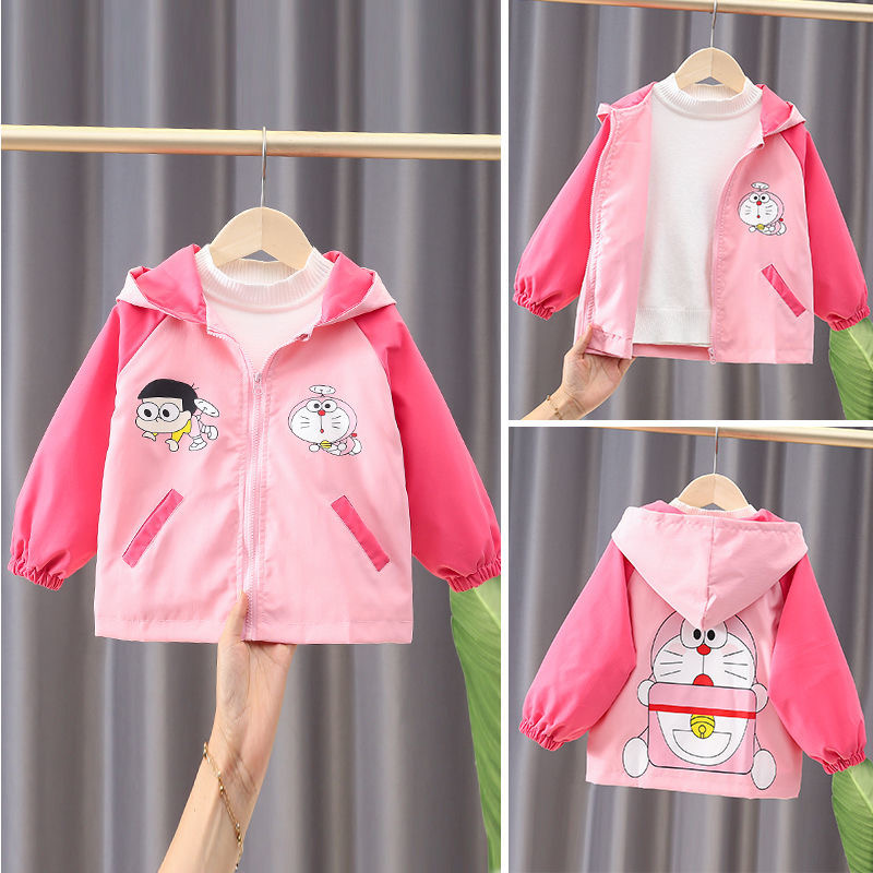 Áo khoác hồng hoạ tiết Doraemon 2 mặt cho bé gái N01156