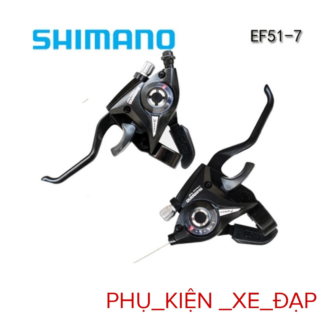 Bộ Tay đề bấm Shimano gắn xe đạp thể thao, Tay đề xe đạp Shimano EF51 3x7