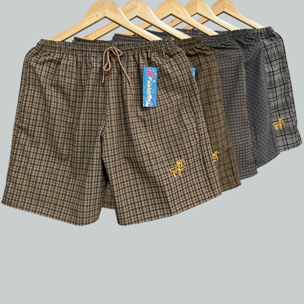 COMBO 3 QUẦN 100K, Quần Short Quần Đùi Nam Kate Caro,,Hình Con Nai ,khóa kéo 2 bêm túi ,size từ 40-99kg-therapy1989-