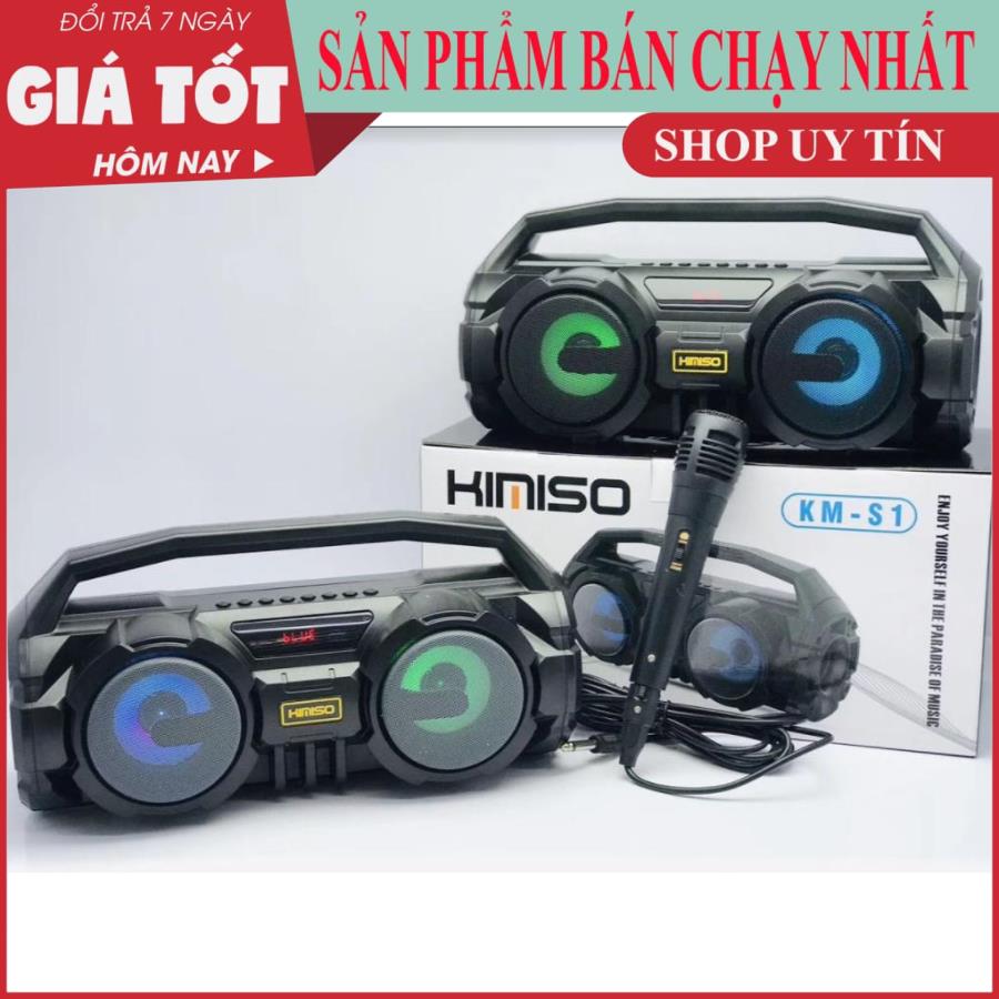 Loa bluetooth, loa bluetooth mini, kèm mic, Loa máy tính, loa bluetooth karaoke, Kimiso s1 có kèm mic, loa xách tay, - Bảo hành 3 tháng, 1 đổi 1 trong 7 ngày