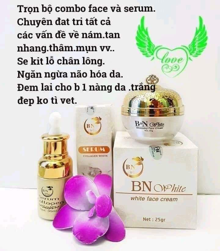 [HCM]Bộ kem mụn nám trắng da BN WHITE