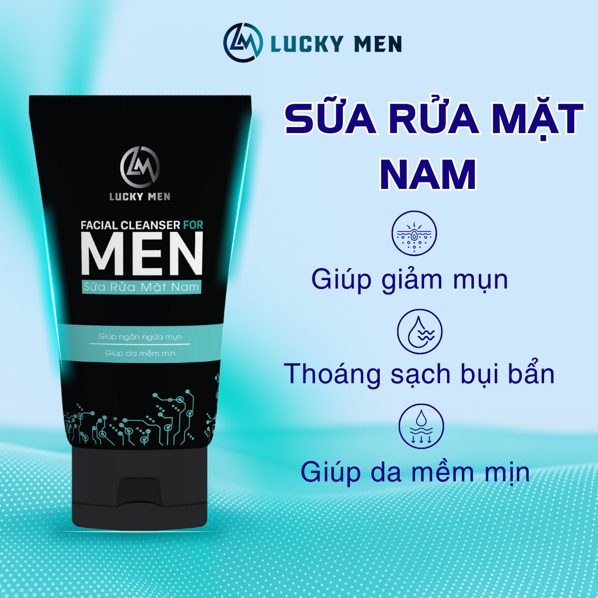 Sữa Rửa Mặt Nam Giữ Ẩm/ Giảm Mụn - LUCKY MEN - 100ml