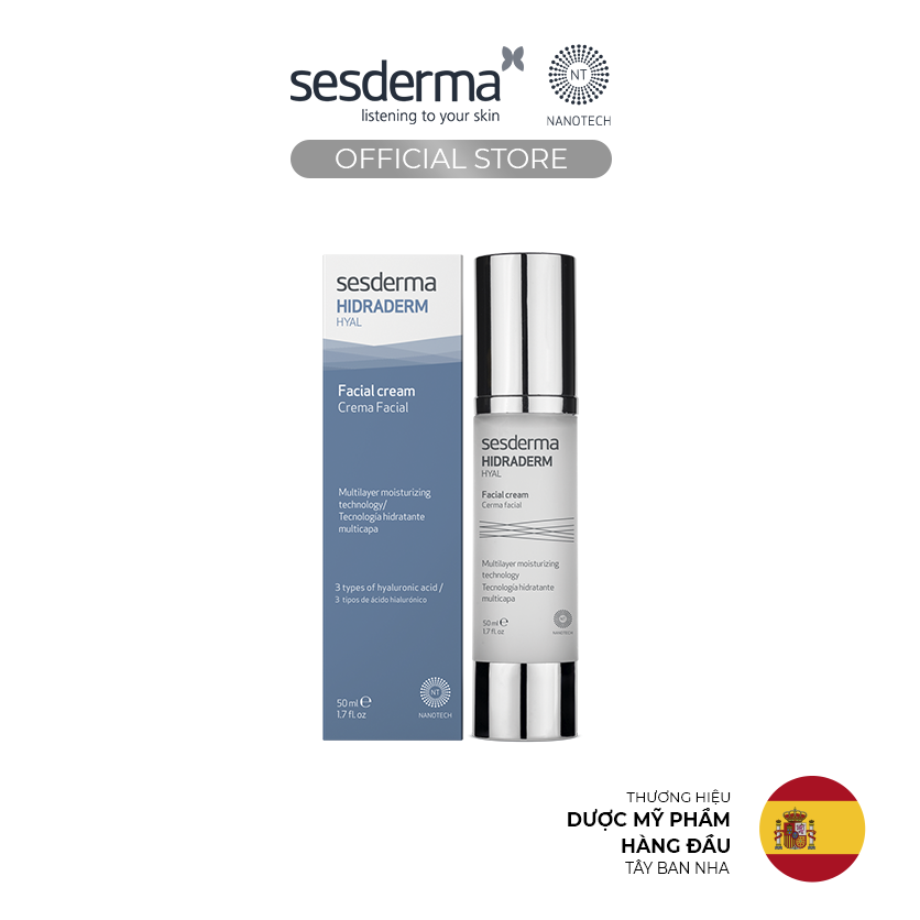 Kem cấp ẩm Sesderma Hidraderm Hyal Facial Cream dành cho mọi loại da 50ml