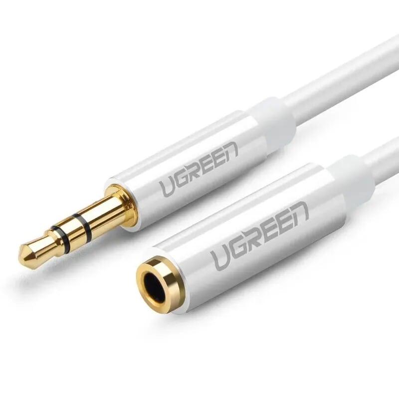 Ugreen 40677 1m màu trắng cáp âm thanh 3.5mm nối dài đầu nhôm av118