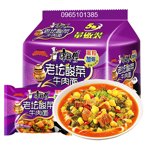 Mỳ ăn liền khang sư phụ vị dưa chua cải bò