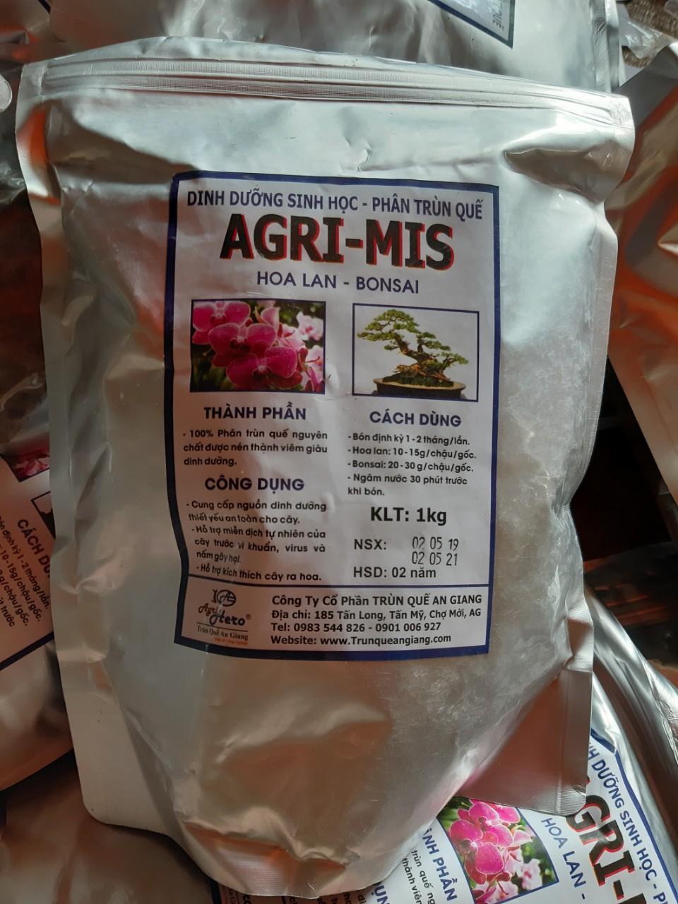 Phân tan chậm cao cấp trùn quế agri-mis gói 1kg