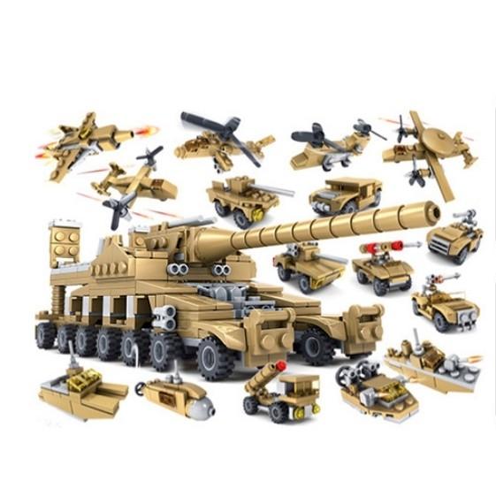 Bộ đồ chơi lắp ráp 16 in 1 Kazi - mô hình xe tăng