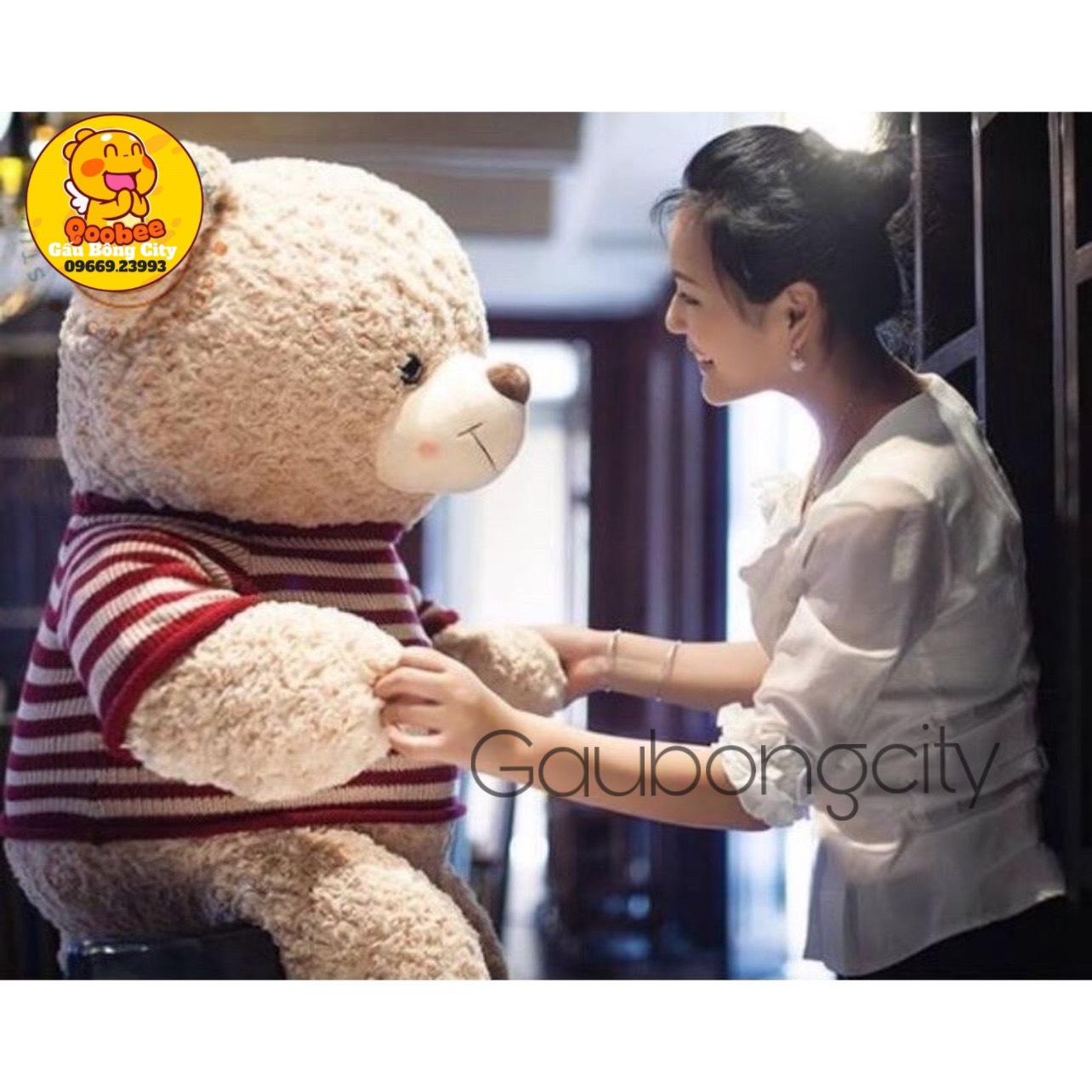 Gấu bông teddy logo - teddy nhồi bông quà tặng cao cấp gấu bông city