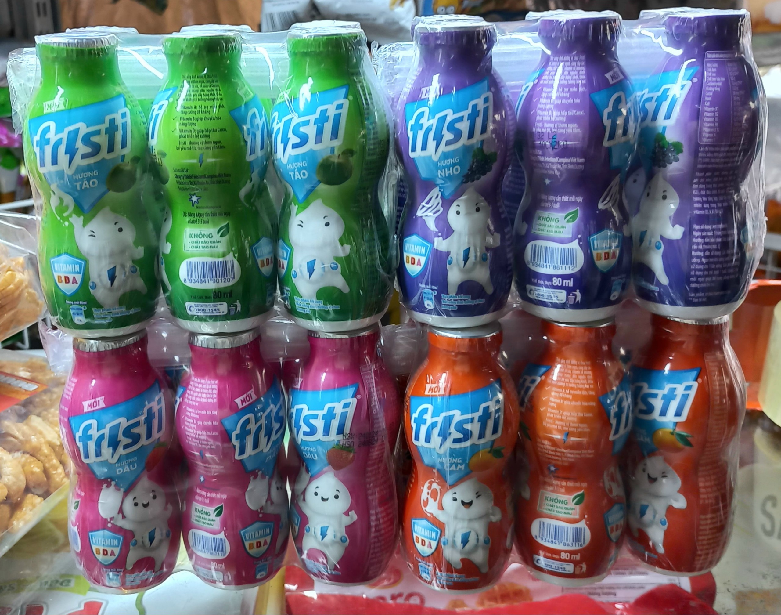1 LỐC SỮA TƯƠI FRISTI 6 HŨ HƯƠNG TÁO HAY HƯƠNG NHO HAY HƯƠNG DÂU HAY HƯƠNG CAM 550G