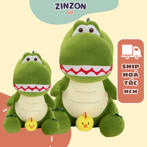 Gấu bông khủng long có con gà độc lạ dễ thương êm mịn ZinZon