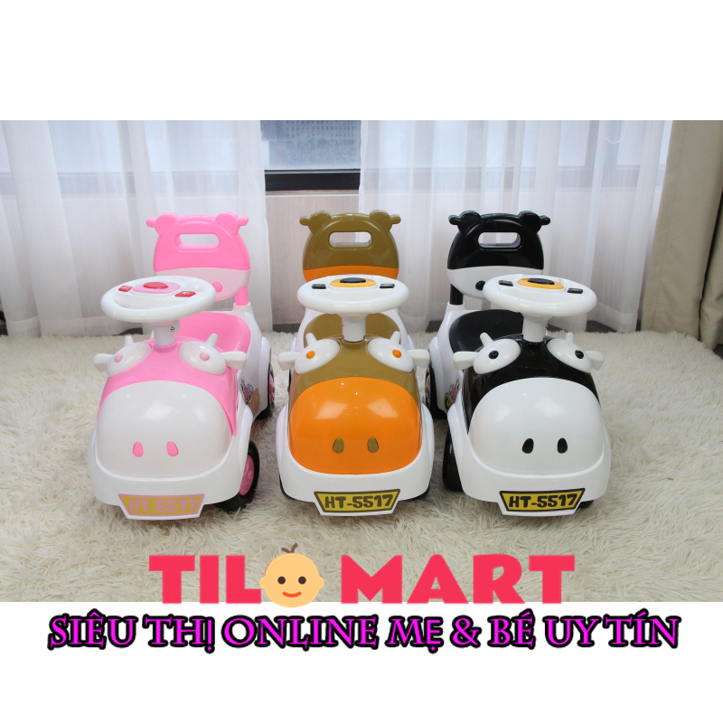 [HCM]Xe chòi chân phát nhạc kiêm tập đi hình bò sữa có khoang đựng đồ cho bé Toys House